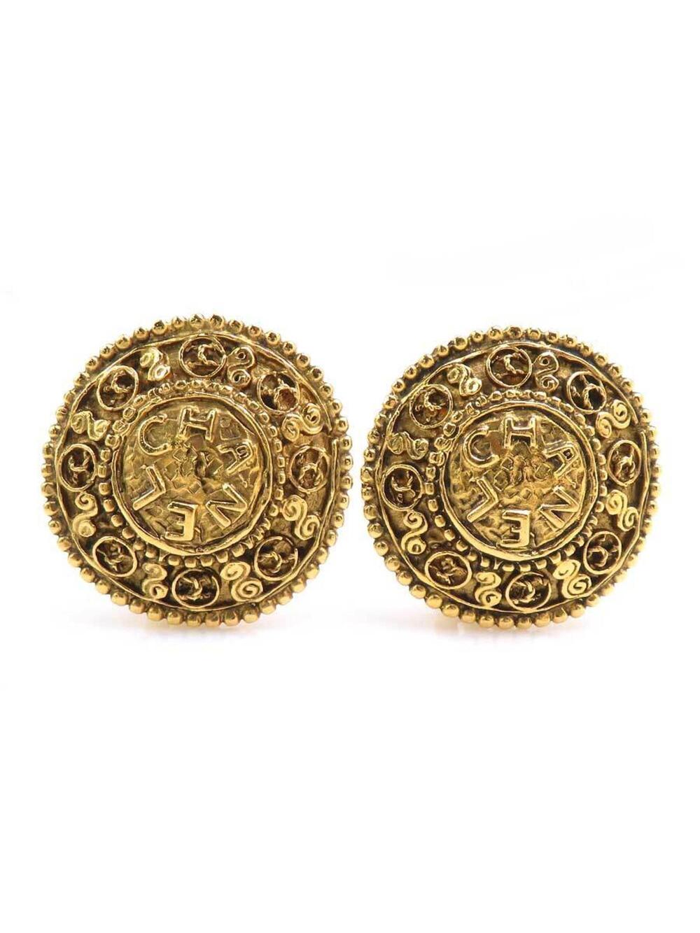 Chanel Vintage Earrings Gold-Tone Metal #261246C56B